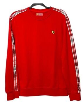SCUDERIA FERRARI Crew Neck Sweatshirt with Icon Tape XXL
